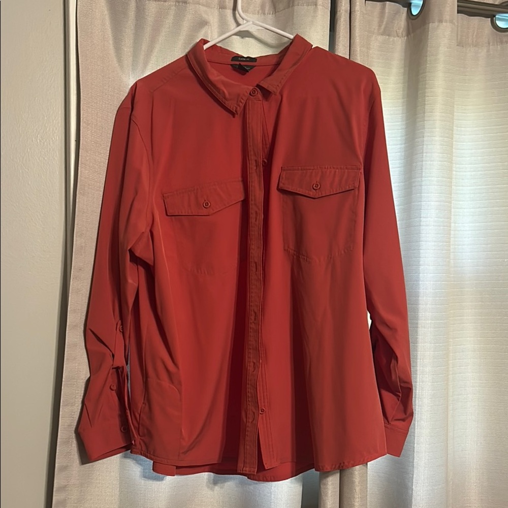 Men's Red Button-Up Shirt